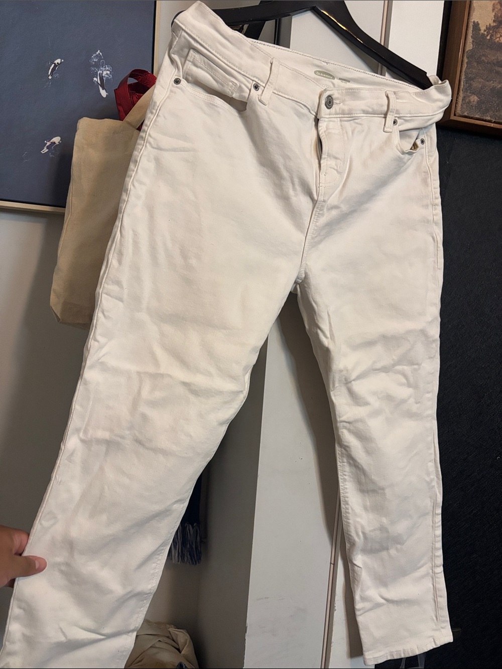Old Navy Women's White Boyfriend Jeans